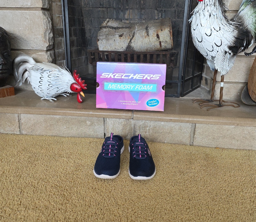 Skechers Dark Blue and Pink Athletic Shoes